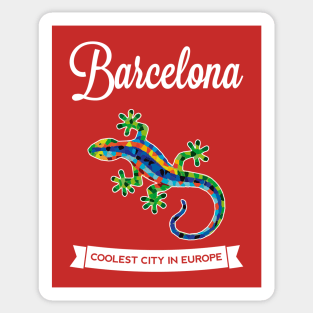 BARCELONA GAUDI LIZARD - Red Sticker